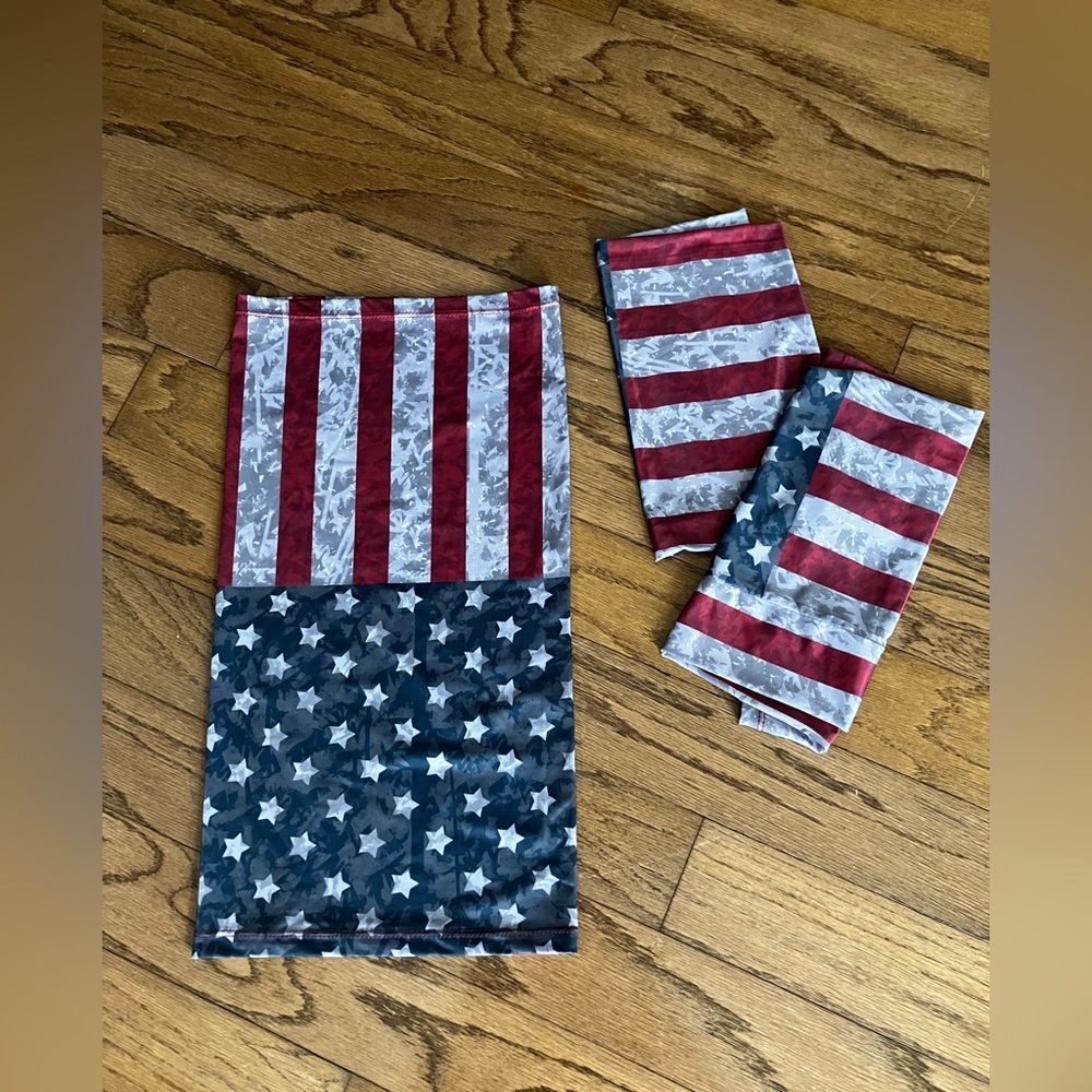 New without tag lot of 3 Patriotic Stars and Stripes infinity scarves,